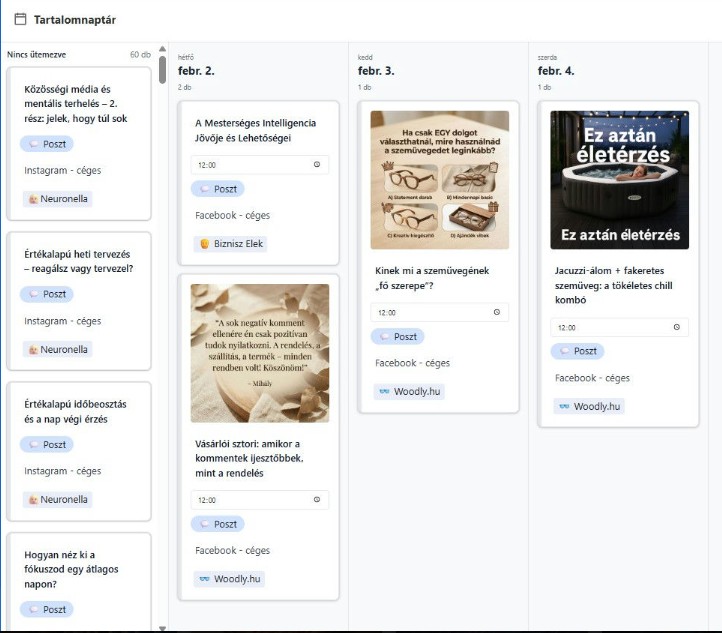 Vizuális tartalomnaptár